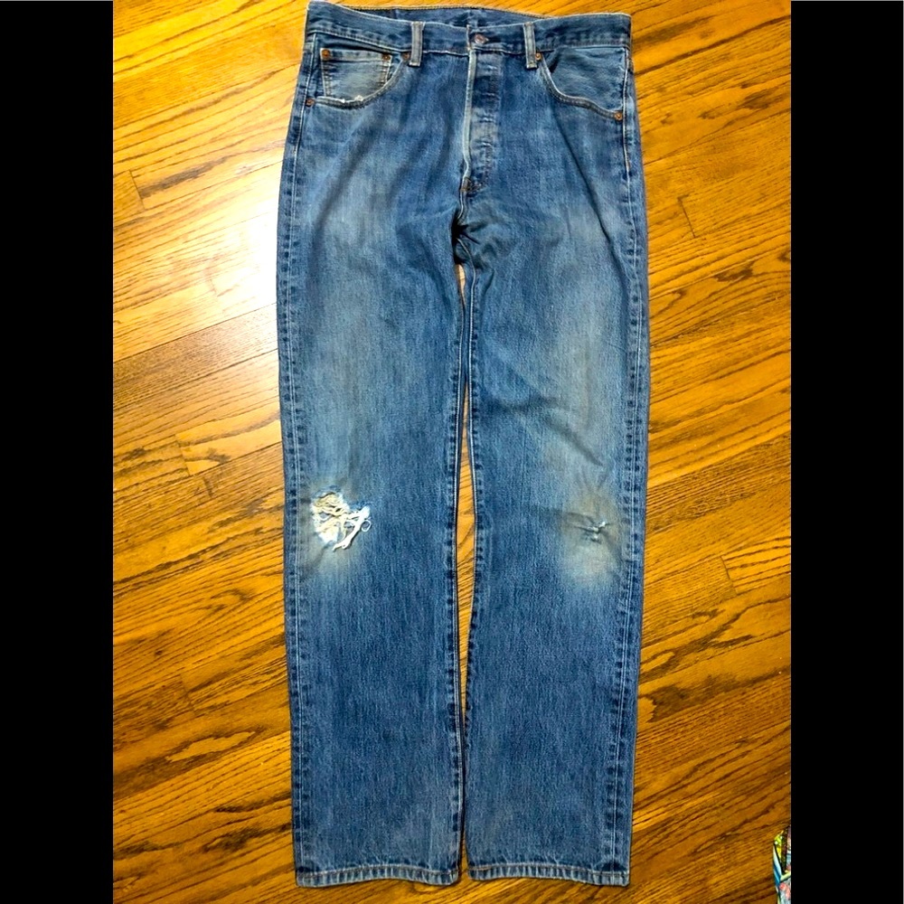 RESERVED🌷BOYFRIEND 501 BUTTON FLY LEVI JEANS 34x34 VINTAGE - Picture 5 of 5